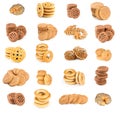 Set of cookies, bun and drying Royalty Free Stock Photo