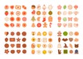 Set of cookies of various shapes isolate on a white background. Vector graphics Royalty Free Stock Photo