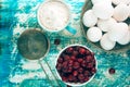 Set of cooking cherry pie Royalty Free Stock Photo