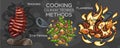 Set of cooking methods and culinary technics . Hand-drawn vector illustration Royalty Free Stock Photo