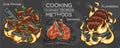 Set of cooking methods and culinary technics . Hand-drawn vector illustration Royalty Free Stock Photo