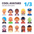 Set of cool flat avatars.