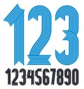Set of cool funky vector digits, modern numerals collection. Modern bold condensed numbers from 0 to 9 can be used in poster