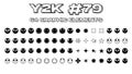 Set Of Cool Linear Hand Drawn Stickers Vector Design. Collection of Y2K Patches.