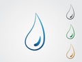 A set of cool and modern water drop icons for business industry Royalty Free Stock Photo