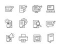 Set of copywriting icons in linear style