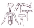 set of corkscrews, tailspins, openers.