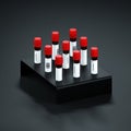 Coronavirus blood sample test tubes with black background Royalty Free Stock Photo