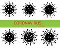 Set of coronavirus icons. Isolated on a white background. 2019-nCoV Novel Coronavirus Bacteria