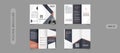 Set corporate Business Tri Fold Brochure Template Simple And Minimalist Design Vector illustration