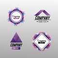 Set corporate emblem stationary template style