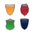 Shiny shield icon set vector illustration logo templates Royalty Free Stock Photo