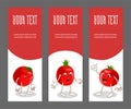 Set of vertical narrow banners with vegetable Royalty Free Stock Photo