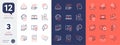 Set of Corrupted file, Reject certificate and Approved line icons. For design. Vector