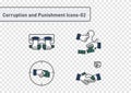 A set of corruption and punishment flat icon on clear background 02 Royalty Free Stock Photo