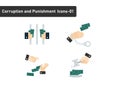 A set of corruption and punishment flat icon on white background 01 Royalty Free Stock Photo