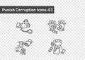 A set of corruption and punishment outline icon on clear background 03 Royalty Free Stock Photo