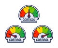 Set of Cortisol Level Measurement Gauges Vector Illustration with Stress and Hormonal Balance Indicators