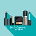 Set of cosmetic concealers style flat.