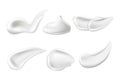 Set of cosmetic cream smears on white background Royalty Free Stock Photo