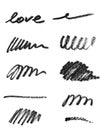 Set of Cosmetic eye pencil stroke on white background Royalty Free Stock Photo