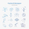 Set of cosmos and aerospace icons