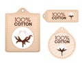 Set of 100 cotton label badge vector illustration isolated on white background Royalty Free Stock Photo