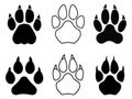 Set of Cougar Paw silhouette vector art