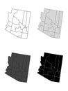 Set of Counties Maps of US State of Arizona Royalty Free Stock Photo