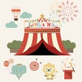 Set of country fair,amusement park,circus.vector