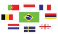 Set of country flags of Brasil and Portugal Royalty Free Stock Photo