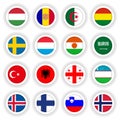 Set of country flags round buttons Royalty Free Stock Photo
