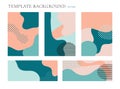 Set of cover brochure and banner web template background. Seamless patterns pastels color. Geometric fluid shapes trendy layout Royalty Free Stock Photo