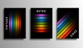 Set of cover with colorful gradient lines for flyer, poster, brochure, typography or other printing products Royalty Free Stock Photo