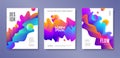 Set of cover design with abstract multicolored flow shapes. Vector illustration template. Universal abstract design for covers Royalty Free Stock Photo