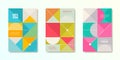 Set of cover design with simple abstract geometric shapes. Vector illustration template. Royalty Free Stock Photo