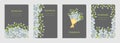 Set of cover designs for notebook, notepad, book, catalog with forget me not flowers. Vertical format A4,A5 Royalty Free Stock Photo