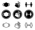 Set of Covid Guideline Icons Royalty Free Stock Photo