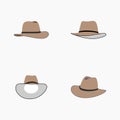 set of cowboy hat editable color vector