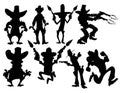 Set of cowboy silhouettes Royalty Free Stock Photo