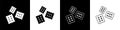 Set Cracker biscuit icon isolated on black and white background. Sweet cookie. Vector Illustration Royalty Free Stock Photo