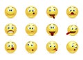 Set crazy emoticons Royalty Free Stock Photo
