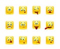 Set crazy emoticons Royalty Free Stock Photo