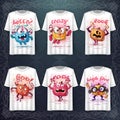 Set crazy monster - idea for print t-shirt