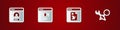 Set Create account screen, Page with 404 error, Software and Debugging icon. Vector Royalty Free Stock Photo