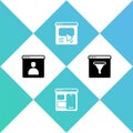 Set Create account screen, Web developer programming code, UI or UX design and Browser window icon. Vector Royalty Free Stock Photo