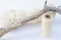 Set for creating wall panels using macrame technique.