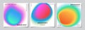 Set of creative covers or posters concept in circle modern dynamic fluid gradient.