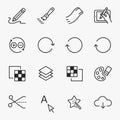 A set of creative drawing and editing tool icon designs Royalty Free Stock Photo