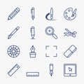 A set of creative drawing and editing tool icon designs Royalty Free Stock Photo
